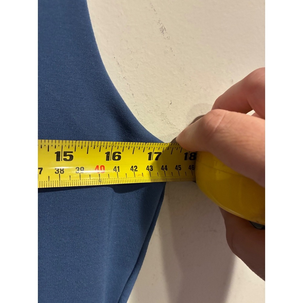 White House Black Market Slate Blue V-Neck Sheath Dress Size 8 Exposed Zipper - Picture 4 of 11
